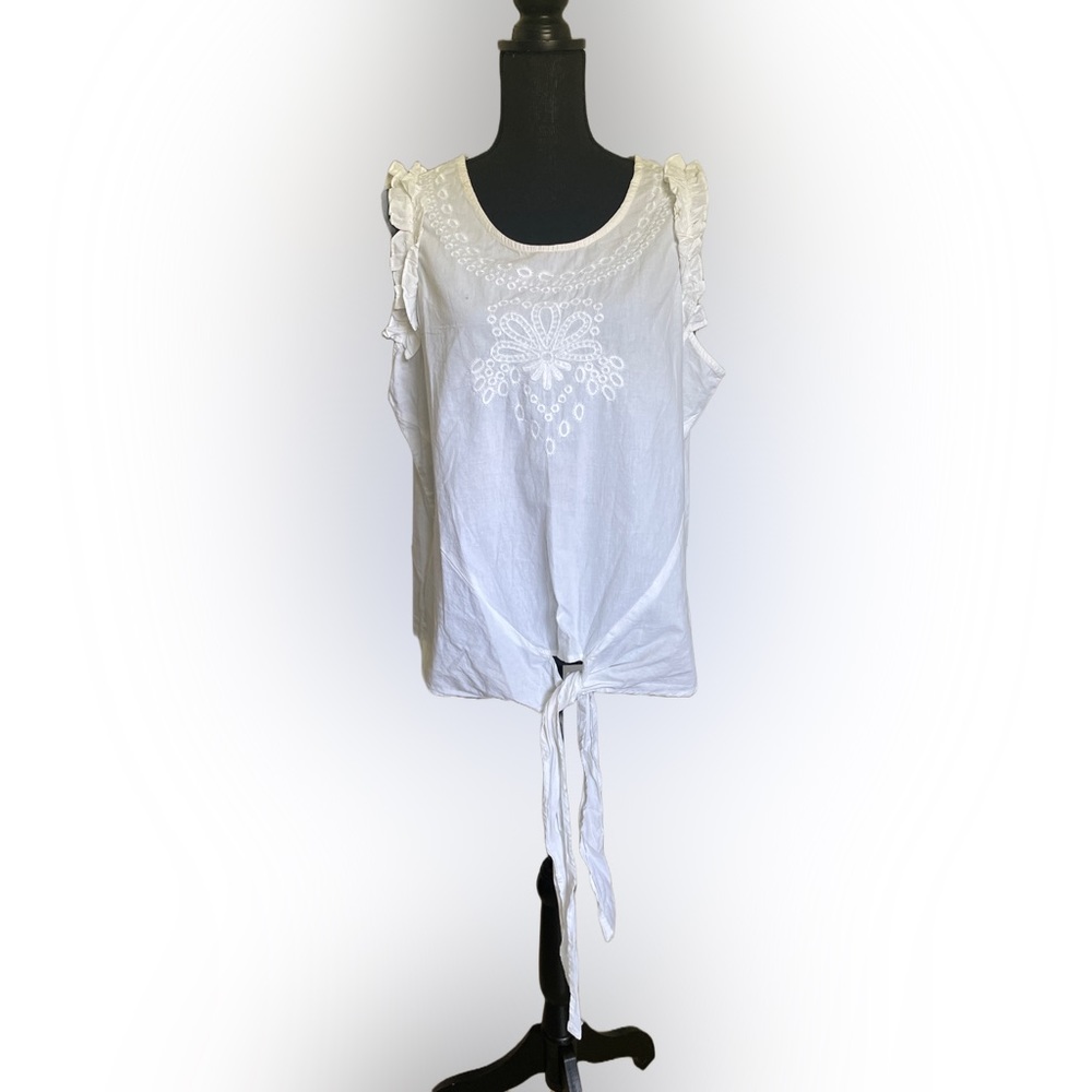 Tanzara White Top size 1xl